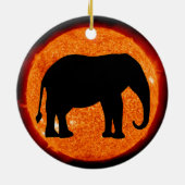 Elephant Profile Solar Eclipes Keramisch Ornament (Achterkant)