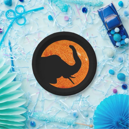 Elephant Profile Solar Eclipes Papieren Bordje (Feest)