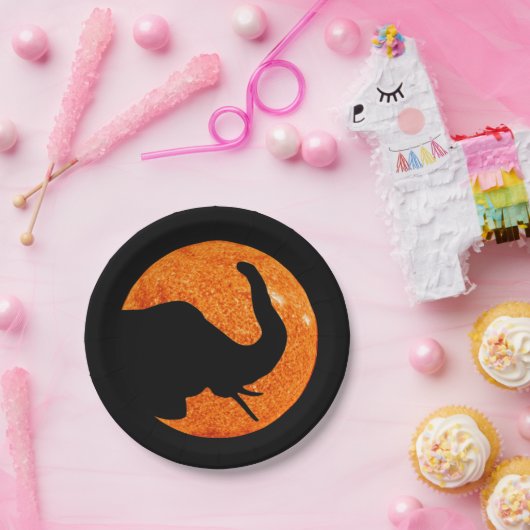 Elephant Profile Solar Eclipes Papieren Bordje (Feest)