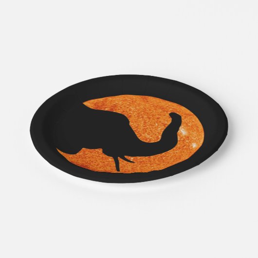 Elephant Profile Solar Eclipes Papieren Bordje (Gekanteld)