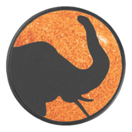 Elephant Profile Solar Eclipse Shadow Hockey Puck