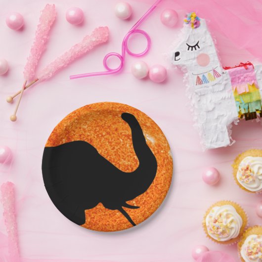 Elephant Profile Solar Eclipse Shadow Papieren Bordje (Feest)