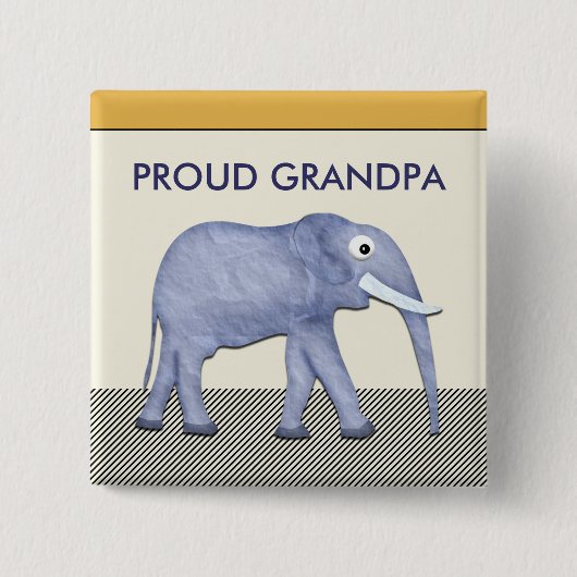 Elephant Proud Grandpa Button (Voorkant)