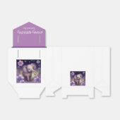 Elephant Purple bloemen Birthday Favor Box Bedankdoosjes (Uitgevouwen)