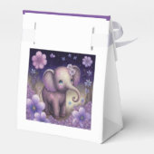 Elephant Purple bloemen Birthday Favor Box Bedankdoosjes (Achterkant)