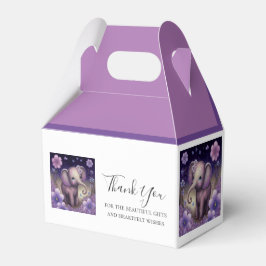 Elephant Purple bloemen Birthday Favor Box Bedankdoosjes