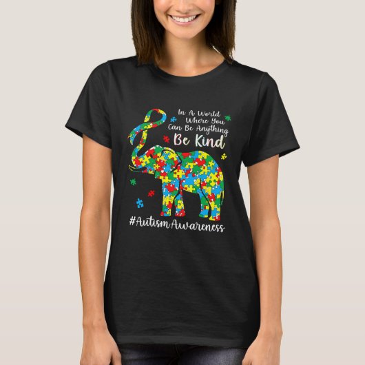 Elephant Puzzle Piece Autism Awareness Month For K T-shirt (Voorkant)