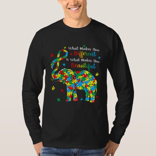Elephant Puzzle What Makes You Different Autism Aw T-shirt (Voorkant)