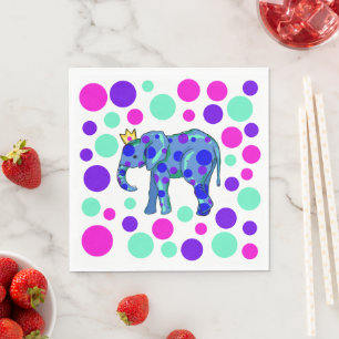 Elephant Queen met Polka Dots Servet