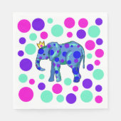 Elephant Queen met Polka Dots Servet (Voorkant)