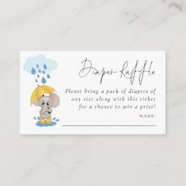Elephant Rain Diaper Raffle Baby shower Informatiekaartje