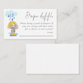 Elephant Rain Diaper Raffle Baby shower Informatiekaartje