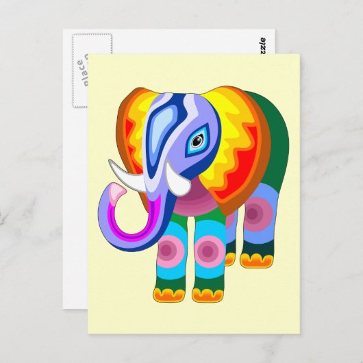 Elephant Rainbow Colors Patchwork briefkaarten (Voorkant / Achterkant)