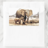 Elephant Rechthoekige Sticker (Tas)