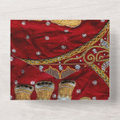 Elephant Red en Gold in India All In One Uitnodiging (Achterkant)