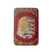 Elephant Red en Gold in India Badmat (Voorkant Verticaal)