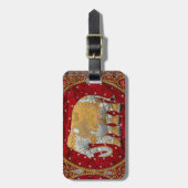 Elephant Red en Gold in India Bagagelabel (Voorkant verticaal)