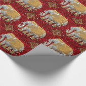 Elephant Red en Gold in India Cadeaupapier (Hoek)