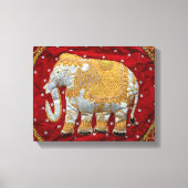Elephant Red en Gold in India Canvas Afdruk (Voorkant)