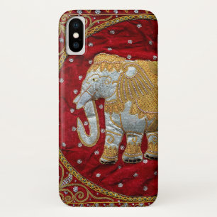 Elephant Red en Gold in India iPhone X Hoesje