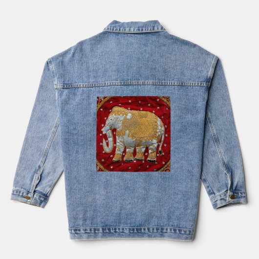 Elephant Red en Gold in India Denim Jacket (Achterkant)