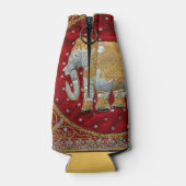 Elephant Red en Gold in India Flesjeskoeler (Achterkant)