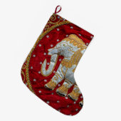 Elephant Red en Gold in India Grote Kerstsok (Voorkant (Hangend))