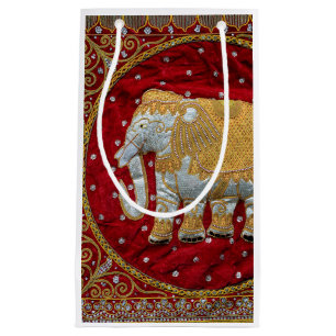 Elephant Red en Gold in India Klein Cadeauzakje