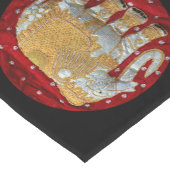 Elephant Red en Gold in India Korte Tafelloper (Hoek)