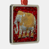 Elephant Red en Gold in India Metalen Ornament (Rechts)