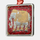 Elephant Red en Gold in India Metalen Ornament (Links)