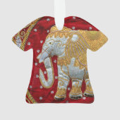 Elephant Red en Gold in India Ornament (achterkant)