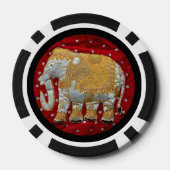 Elephant Red en Gold in India Poker Chips (Achterkant)