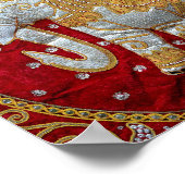 Elephant Red en Gold in India Poster (Hoek)