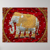 Elephant Red en Gold in India Poster (Voorkant)