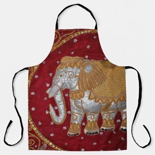 Elephant Red en Gold in India Schort (Voorkant)
