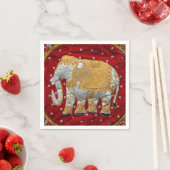 Elephant Red en Gold in India Servetten (Insitu)