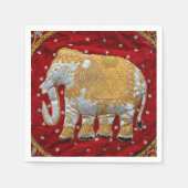 Elephant Red en Gold in India Servetten (Voorkant)