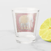 Elephant Red en Gold in India Shot Glas (Achterkant)