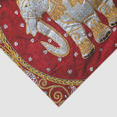 Elephant Red en Gold in India Tissuepapier (Detail)