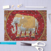 Elephant Red en Gold in India Tissuepapier (Craft)