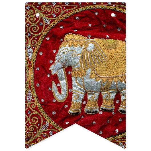 Elephant Red en Gold in India Vlaggetjes (Tweede vlag)