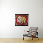 Elephant Red en Gold in India Wandkleed (In Situ (horizontaal))