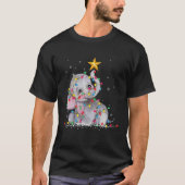 Elephant Reindeer Pet Santa Kerstmis Lights Funny T-shirt (Voorkant)