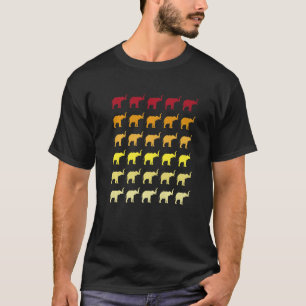 Elephant Retro Animal Patroon T-shirt