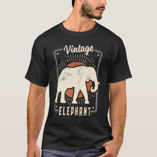 Elephant  Retro Classic Animal Love 1 T-shirt (Voorkant)