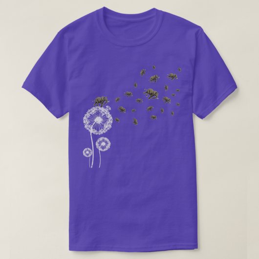 Elephant Retro Flower Puff Ball Dandelion T-shirt (Design voorkant)