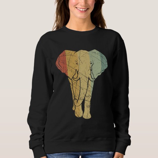 Elephant Retro  Trunk Animal Pecky Animal F Trui (Voorkant)