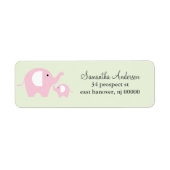 Elephant Return Address Labels voor mam en Baby (Voorkant)