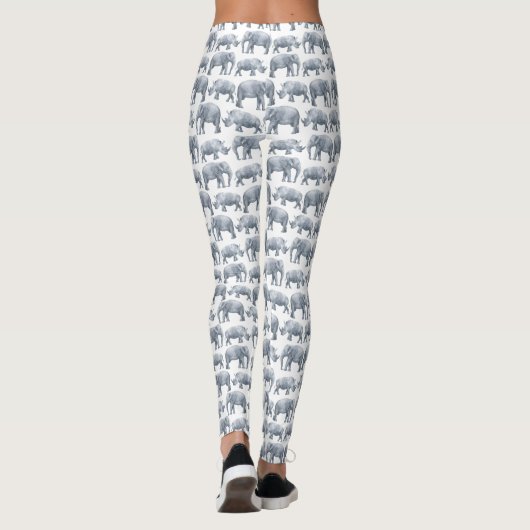 Elephant Rhino-Waterverf Leggings (Achterkant)